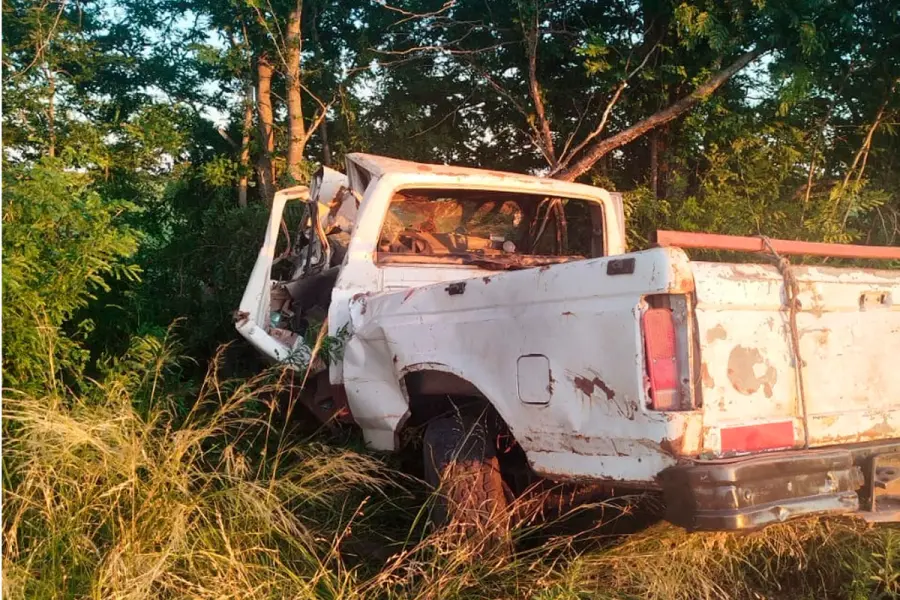 Villaguay: una camioneta terminó contra árboles al esquivar un camión en Estación Raíces